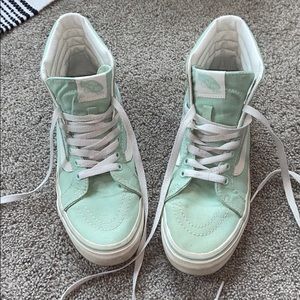 Sea green high top Vans